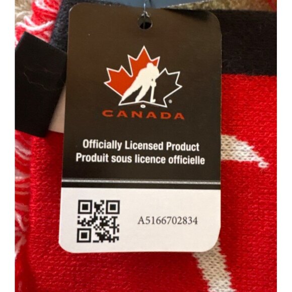 Nike Canada Team Scarf Red & White Knit 60" Fringe Reversible Molson New w/ Tags - Picture 9 of 12